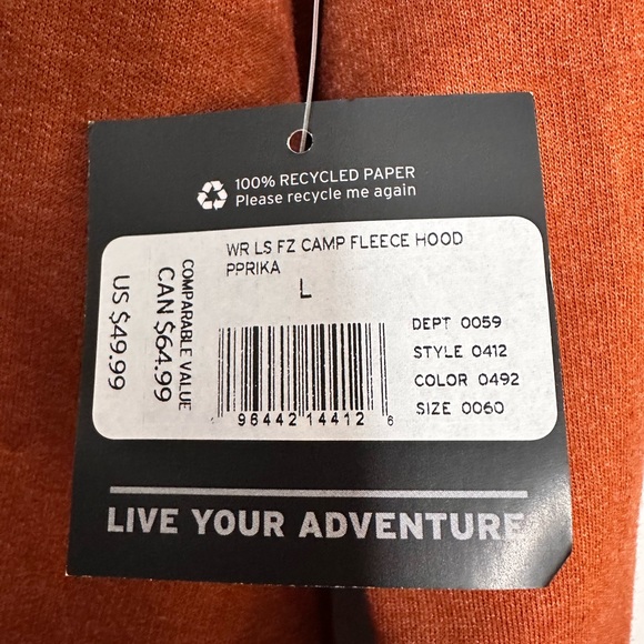 Eddie Bauer Burnt Orange Women's Zip-Up Jacket. Women’s Large. NWT - Picture 7 of 7